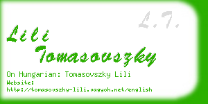 lili tomasovszky business card